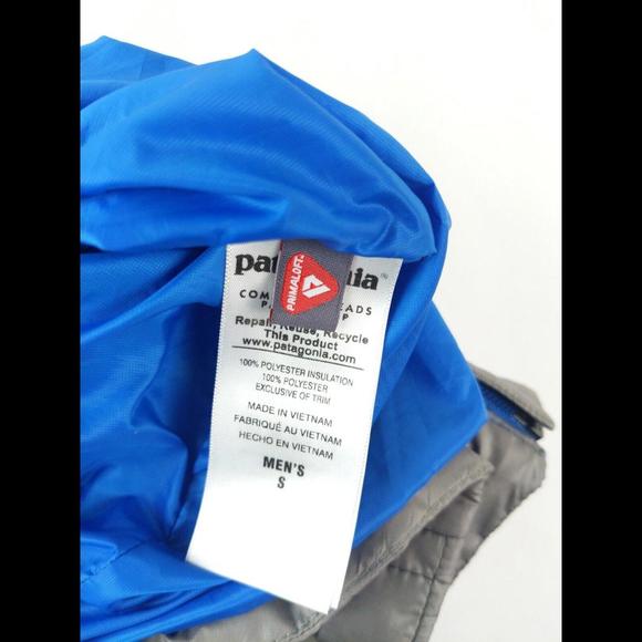 [SOLD] RARE PATAGONIA Mens Sz S Nano Puff Jacket Primaloft Insulated 84211 Grey - Picture 4 of 5